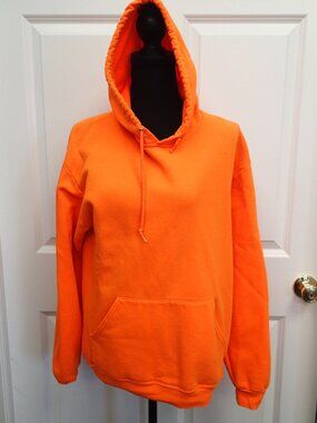 Bright Orange Men's Hoodie Size Medium